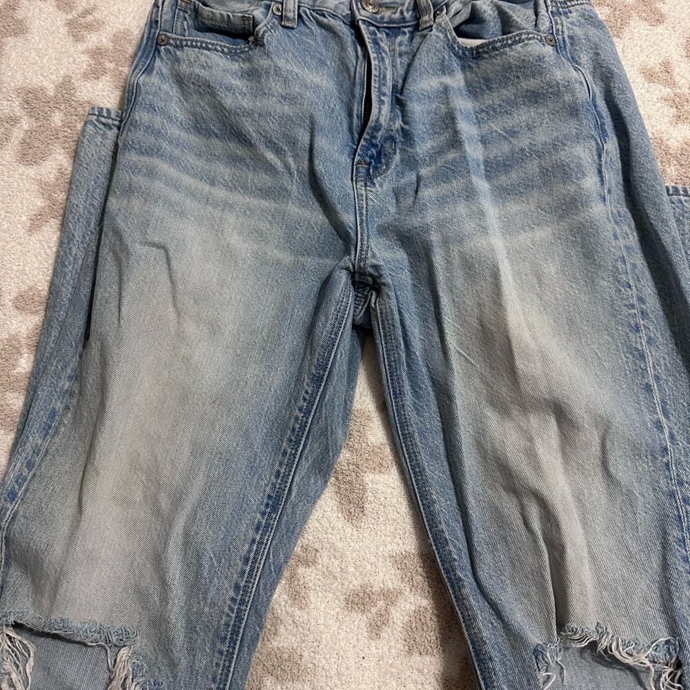 Distressed Blue Jeans